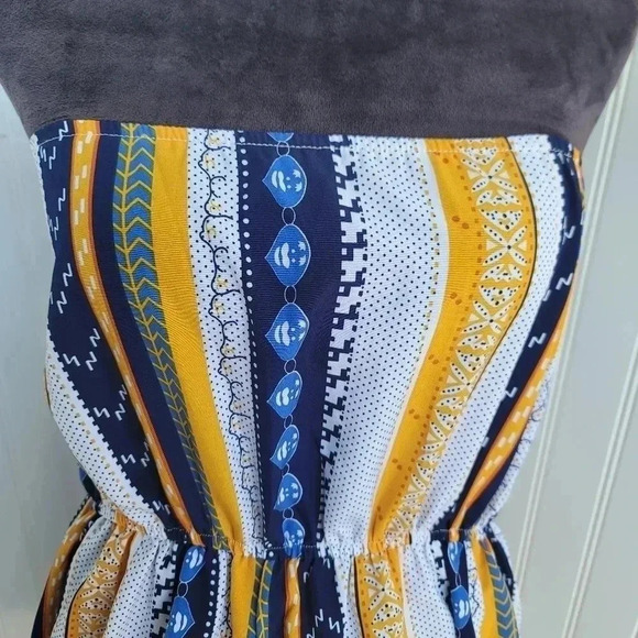 SHEIN Curve Womens Yellow White Blue Strapless Romper Shortall Stretch Waist XXL - Picture 5 of 7